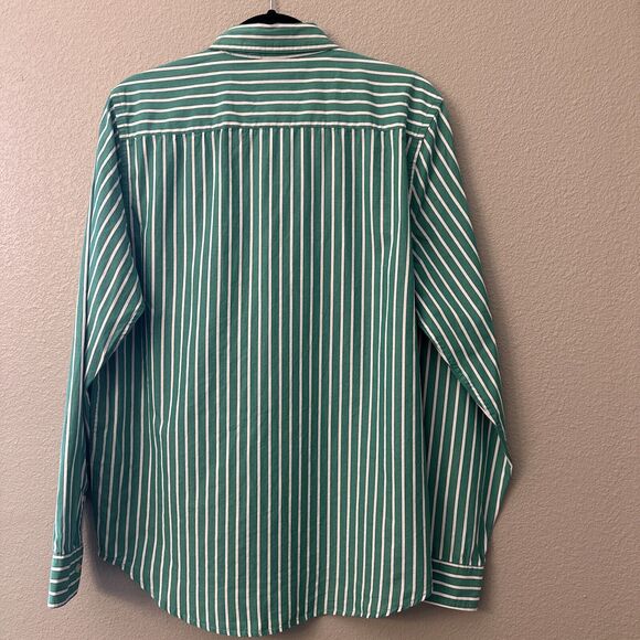 NWT Cotton On Garments Mens Mayfair Long Sleeve Button Up Shirt Emerald Stripe M - Picture 7 of 9